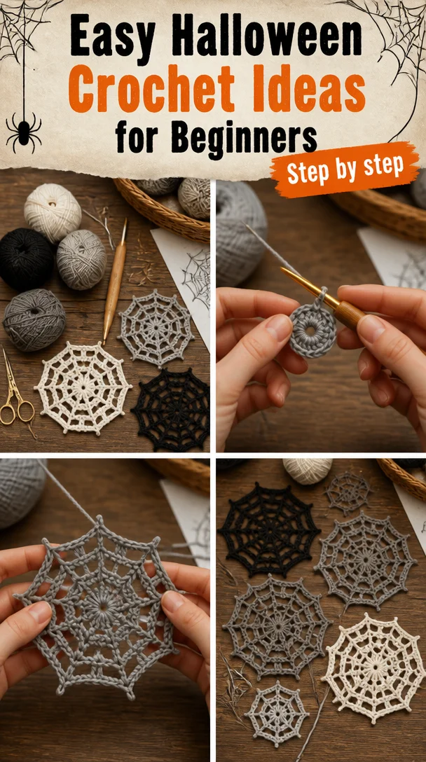 Colorful Halloween crochet decorations and crafts for beginners