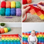 Entrelac-Style Tunisian Crochet Baby Blanket Pattern