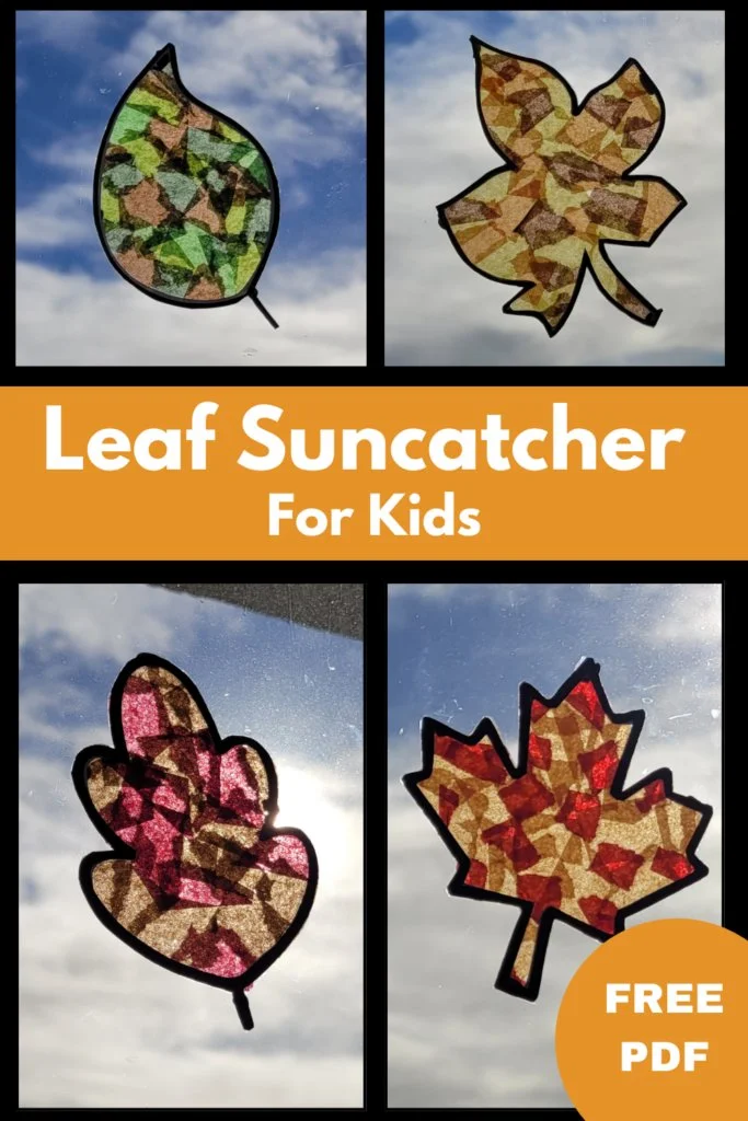 Fall Leaf Suncatcher Craft for Kids [Free Templates]