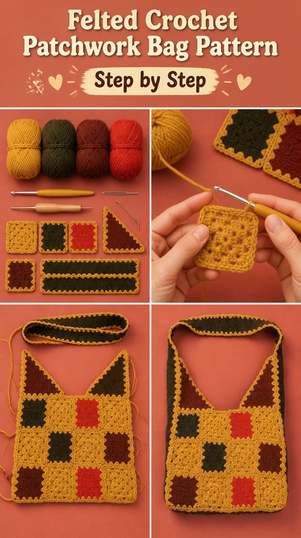 Felted & Crochet Patchwork Bag Pattern