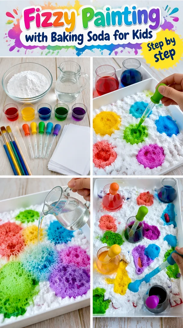 Fizzy Painting with Baking Soda for Kids