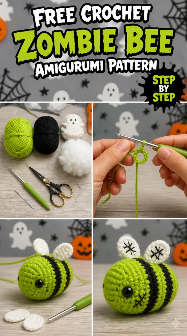 Free Crochet Zombie Bee Amigurumi Pattern