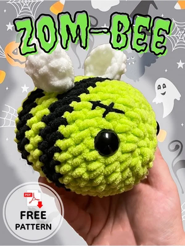 Crochet zombie bee free amigurumi pattern