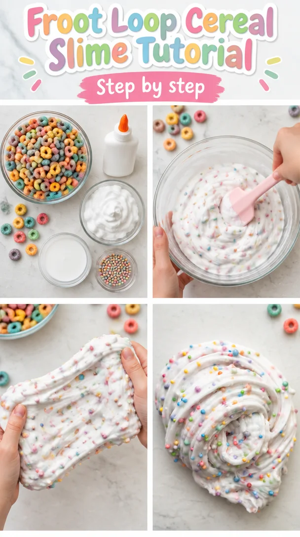 Froot Loop Cereal Slime Tutorial