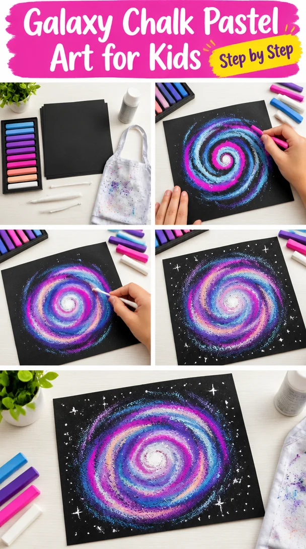 Galaxy Chalk Pastel Art for Kids