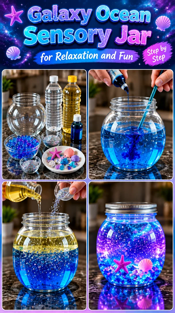 Galaxy Ocean Sensory Jar for Relaxation and Fun