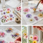 Gentle Clear Glue Flower Suncatchers for Cozy Atmosphere