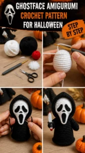 Ghostface Amigurumi Crochet Pattern for Halloween
