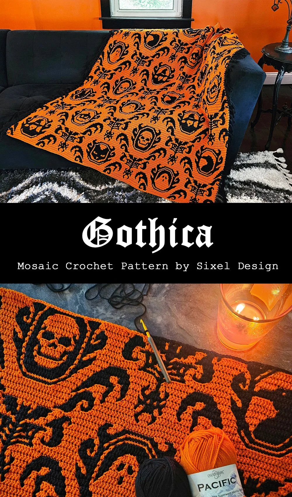 Gothica Mosaic Crochet Blanket Pattern by Sixel Design