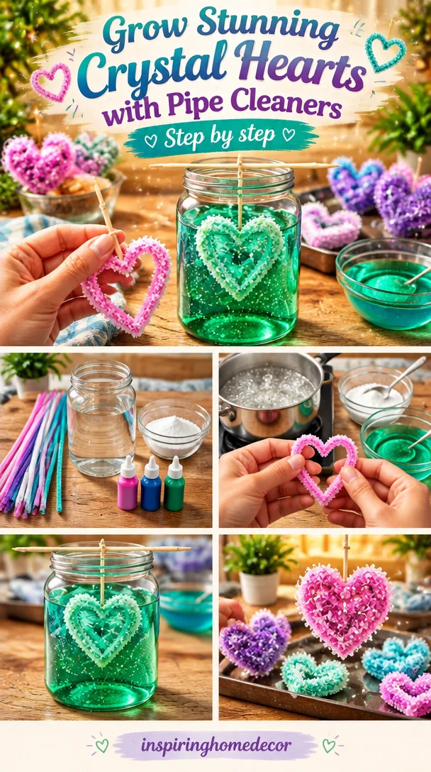 Grow Stunning Crystal Hearts with Pipe Cleaners