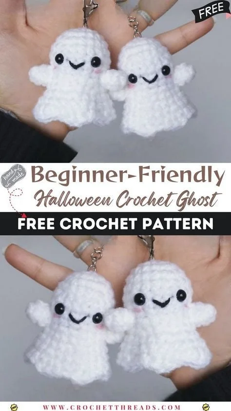 Halloween Amigurumi Crochet Patterns | Crochet ghost with a mouth, Ghost and spider crochet, Simple small crochet projects