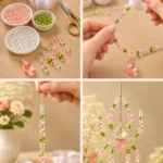 Handmade Pink and Green Crystal Spider Suncatcher