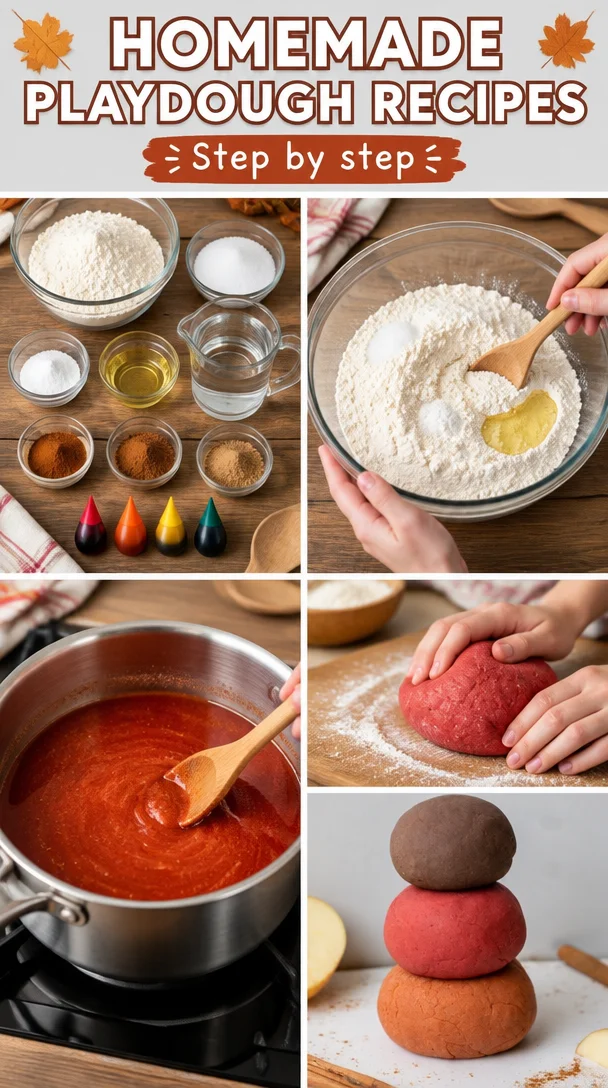 Colorful homemade playdough recipes for kids' fun and creativity