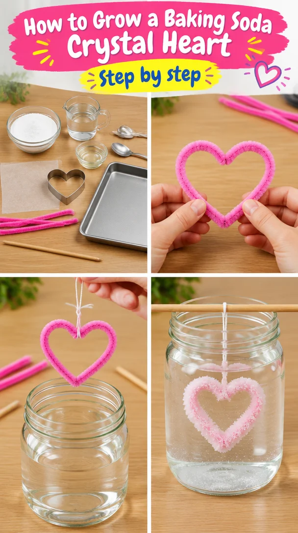 How to Grow a Baking Soda Crystal Heart
