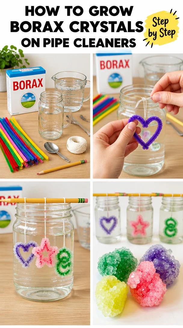 Growing Borax Crystals on Pipe Cleaners