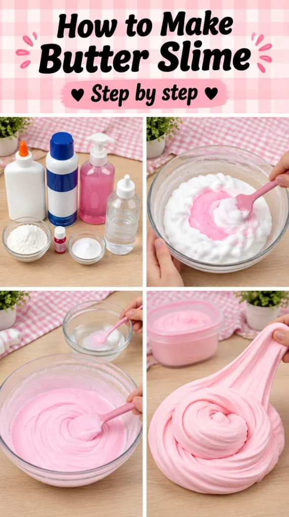 Easy butter slime recipe with step-by-step instructions