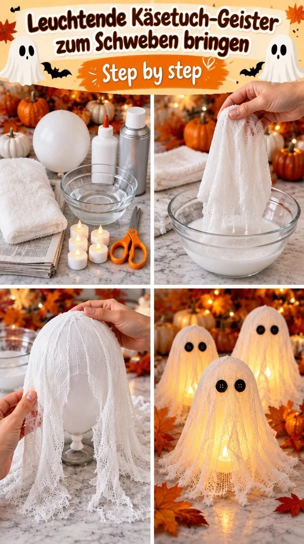 Bring glowing cheesecloth ghosts to float