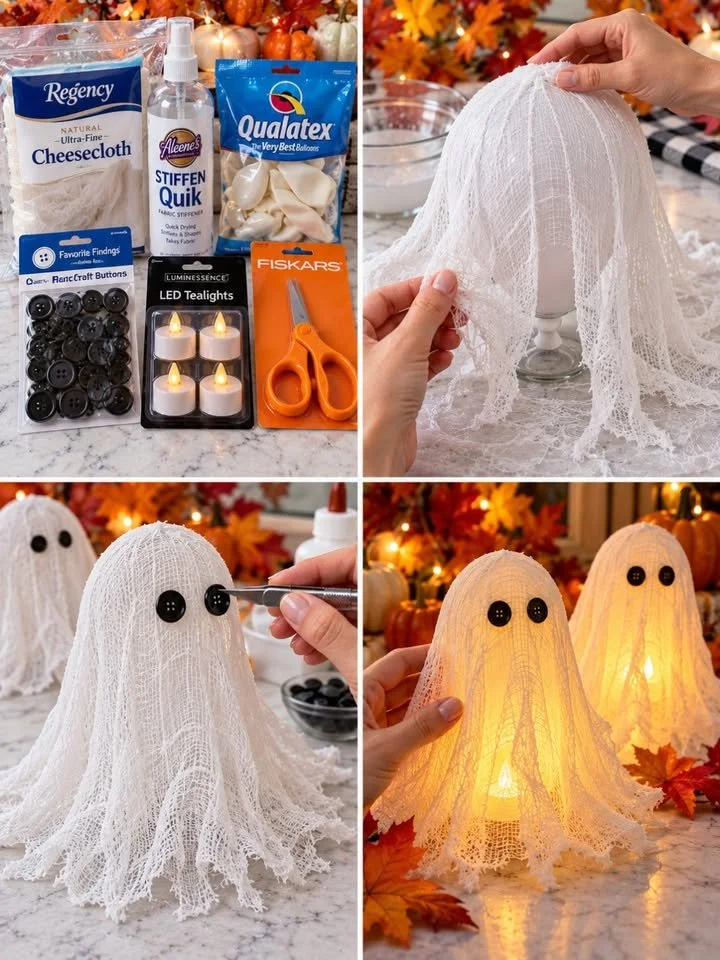 Bring glowing cheesecloth ghosts to float