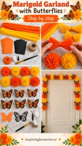 Marigold Garland with Butterflies