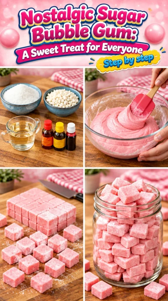 Nostalgic Sugar Bubble Gum in vibrant colors, a sweet treat for all ages.
