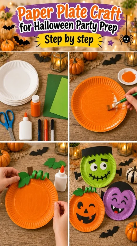 Halloween party paper plate crafts for creative decorations