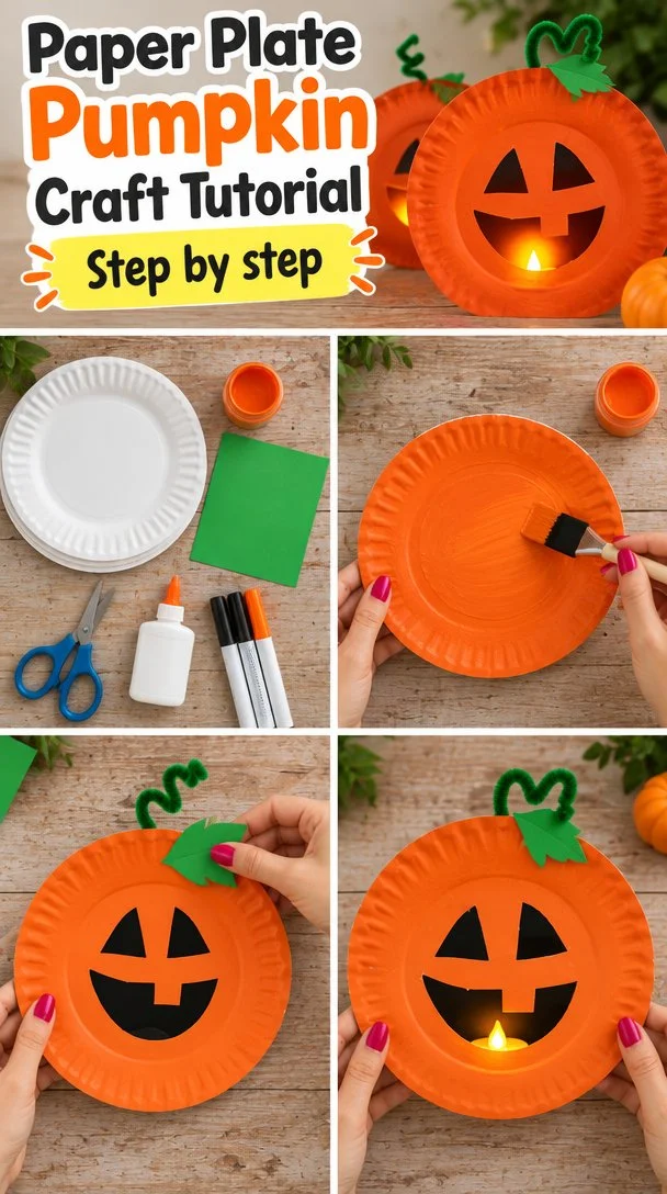 Paper Plate Pumpkin Craft Tutorial