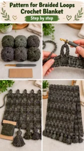 Pattern for Braided Loops Crochet Blanket