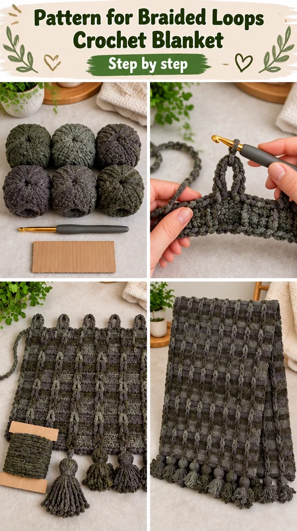 Pattern for Braided Loops Crochet Blanket