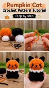 Pumpkin Cat Crochet Pattern Tutorial