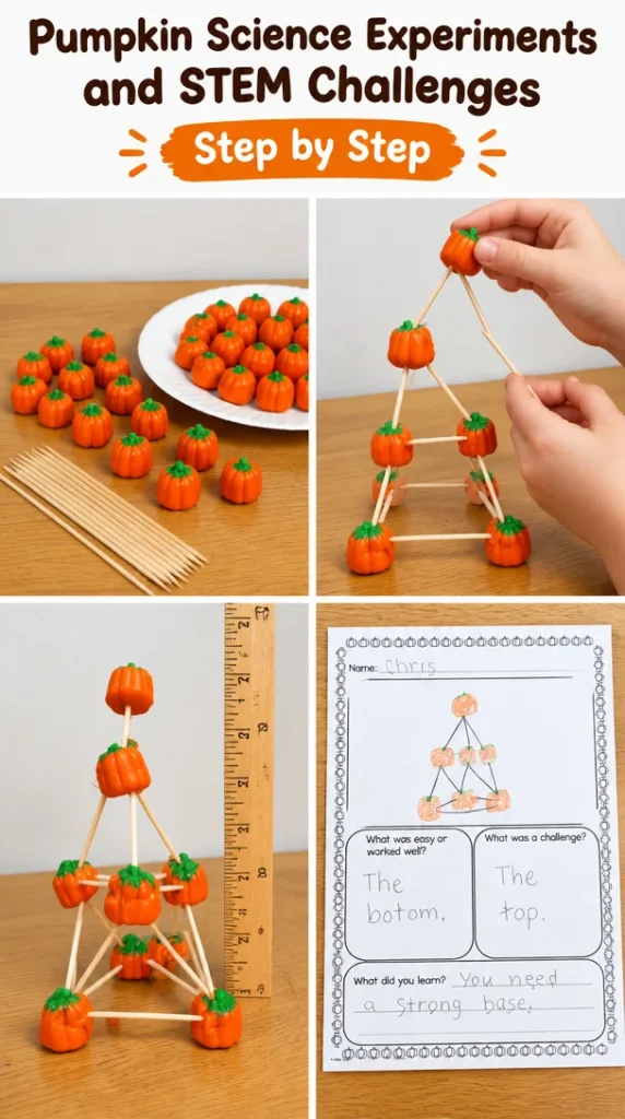 Engaging pumpkin science experiments and STEM challenges for hands-on learning.