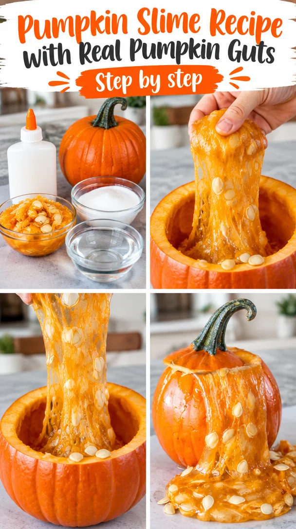 Pumpkin Slime Recipe with Real Pumpkin Guts | Fall STEM Activity