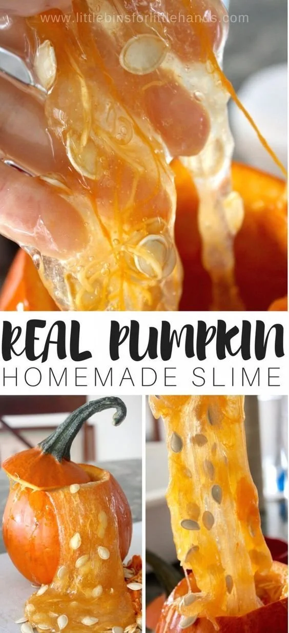 Pumpkin Slime Recipe with Real Pumpkin Guts | Fall STEM Activity