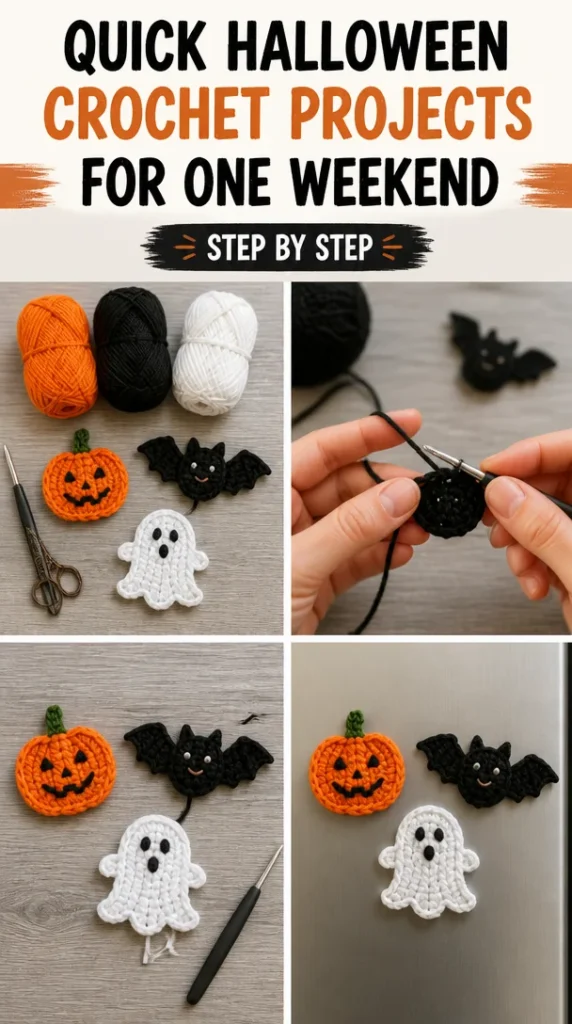 Quick Halloween crochet projects for a festive weekend.