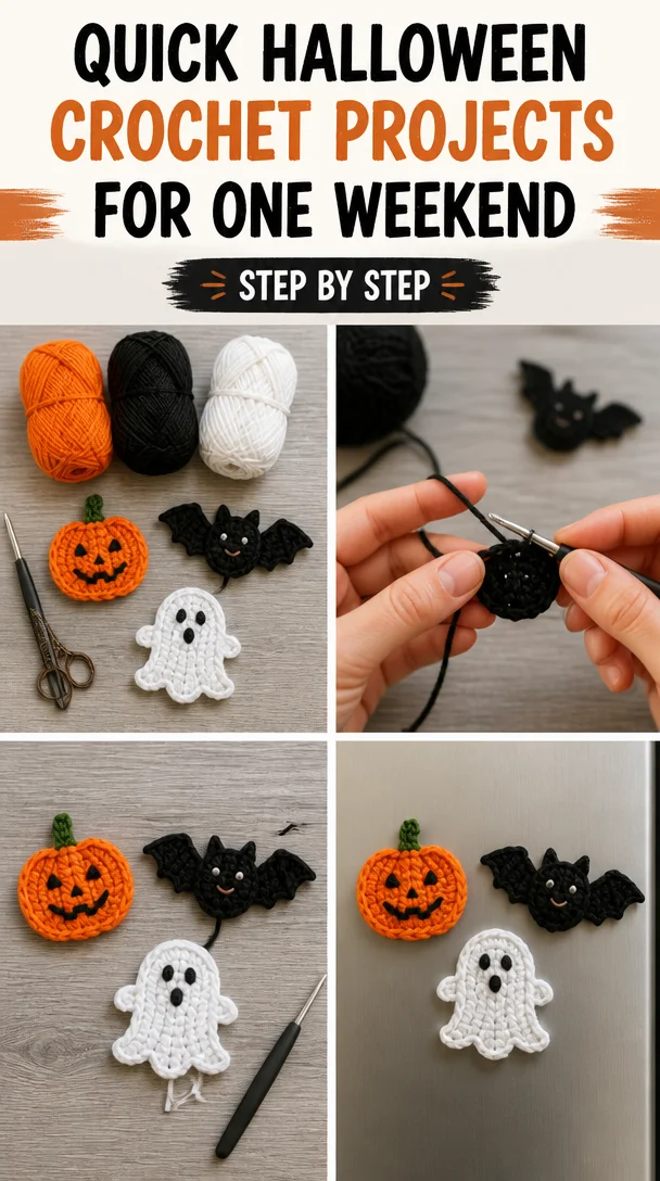 Quick Halloween crochet projects for a festive weekend.