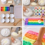 Rainbow Clean Mud Sensory Bin