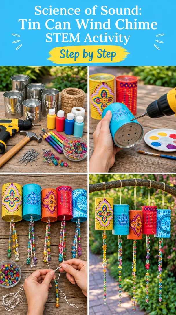 Science of Sound: Tin Can Wind Chime STEM Activity