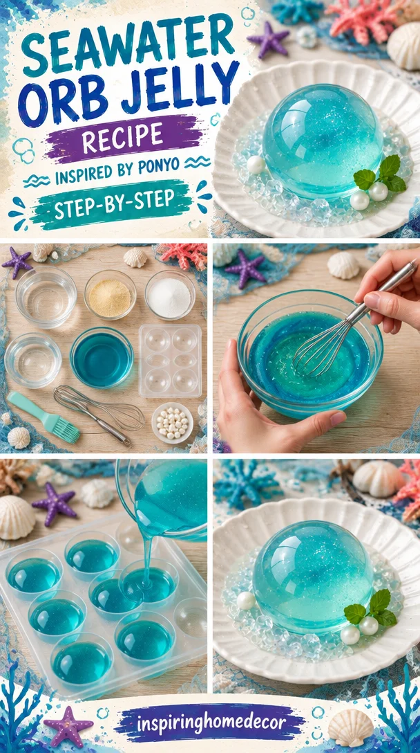 Seawater orb jelly recipe inspired by ponyo