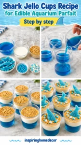 Shark Jello Cups Recipe for Edible Aquarium Parfait