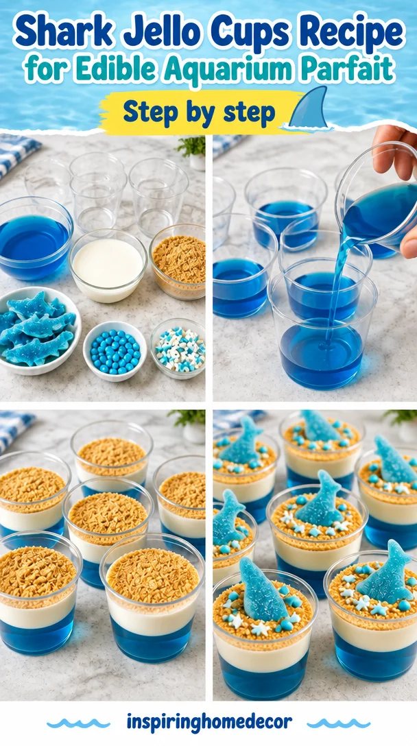 Shark Jello Cups Recipe for Edible Aquarium Parfait