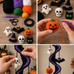 Spooky Halloween Spiral Amigurumi Garland