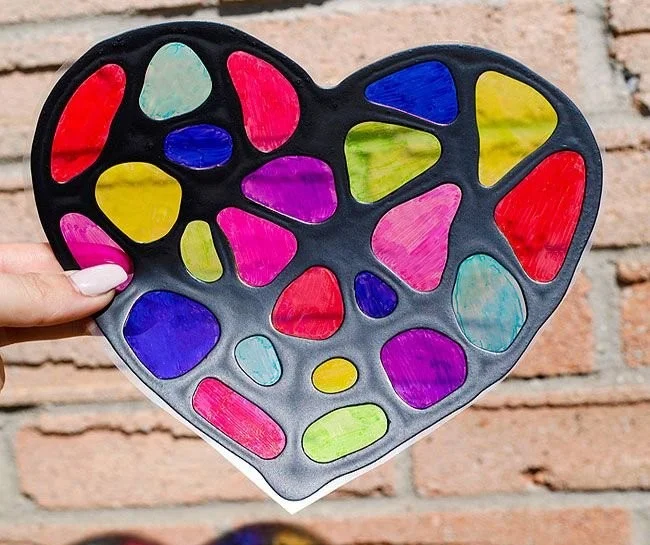 Stained Glass Suncatcher Craft | Black Glue DIY Suncatchers