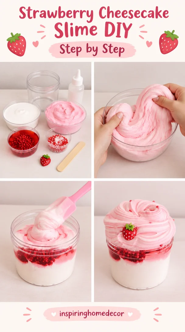 Strawberry Cheesecake Slime DIY