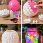 Stunning Rainbow Glow Cotton Ball Lantern