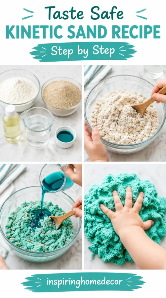 Delicious and safe taste safe kinetic sand recipe for kids