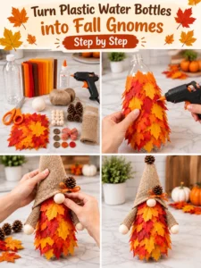 Turn Plastic Water Bottles into Fall Gnomes