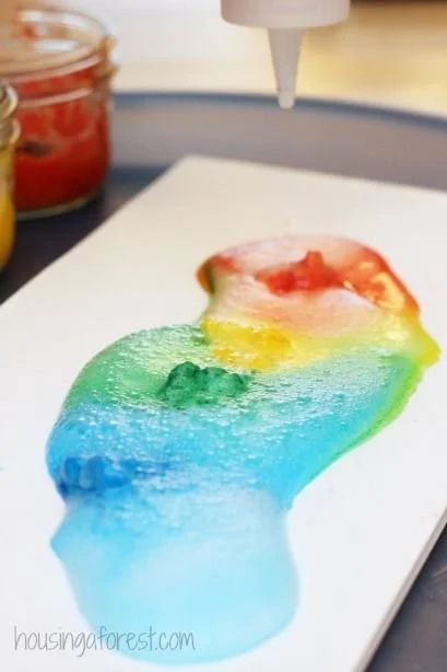 Vinegar Baking Soda ~ Paint Experiment