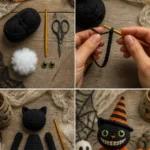 Vintage Halloween Cat Crochet Pattern
