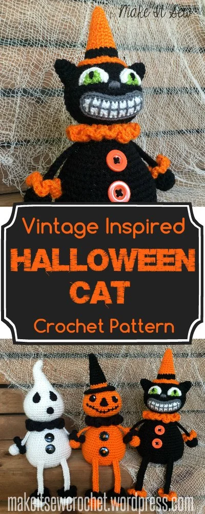 Vintage Inspired Halloween Cat Crochet Pattern