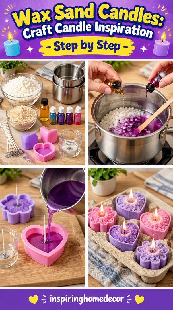 Inspiration to make craft candles with wax sand